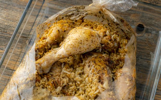 Zahmetsiz: Fırın Poşetinde Tavuk Pilav